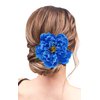 Peony Flower Hair Clip Hanfu Hairpin Bridesmaid Pin up Flower Brooch Party Wedding Decor (one size, blue)
