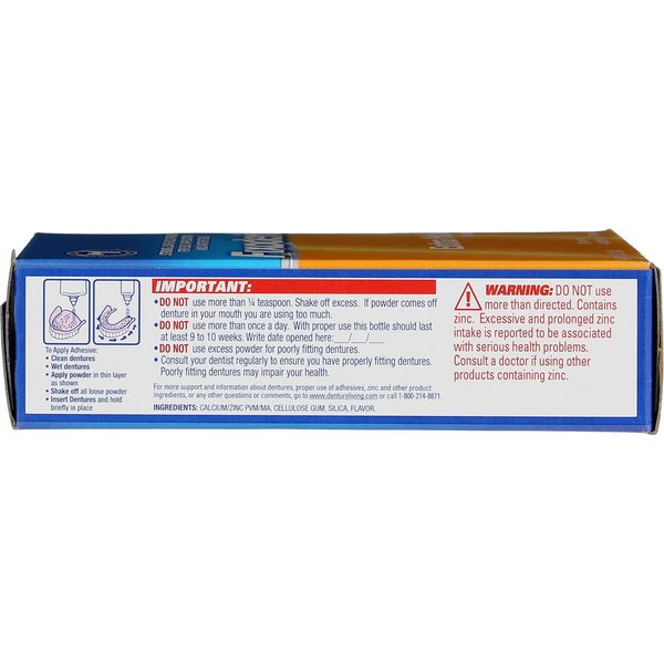 Fixodent Denture Adhesive Powder Extra Hold - 1.6 oz, Pack of 3