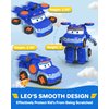 Super Wings - 5" Transforming Leo Airplane Toys Action Figure | Airplane to Robot | Season 5 New Character | Fun Toy Plane for 3 4 5 Years Old Boys and Girls | Preschool Birthday Gift for Kids , Blue