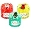 3 Pack Jelly Cube Crunchy Slime Kit, with Yellow, Red,Green Clear Crunchy Slime, Super Soft Sludge Toy,Cute Charms, Party Favors Slime for Girls and Boys