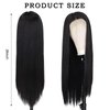 Generic 26 Inch Lace Front Wig Human Hair 13x6 HD Frontal Pre Plucked Pre Cut Straight Hair Wigs 180% Density Natural Black Glueless Synthetic Wigs