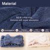 SweetCat Microfiber Bowtie Headbands, Extrame Soft & Ultra Absorbent, Comfort to Makeup Wash Spa Yoga Shower Facial Hair Band for Girls and Women (Blue+White)