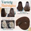 Ve Sunny Human Hair Clip in Extensions Auburn Clip in Hair Extensions Real Human Hair Burgundy Hair Extension Clip ins Dark Auburn Clip on Hair Extensions Human Hair Auburn Short Hair 7Pcs 100g 14in