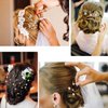 44 Pieces Wedding Hair Comb Faux Pearl Crystal Bride Hair Accessories Hair Side Comb Clips U-shaped Flower Rhinestone Pearl Hair Clips for Bride Bridesmaid (Classic Style)
