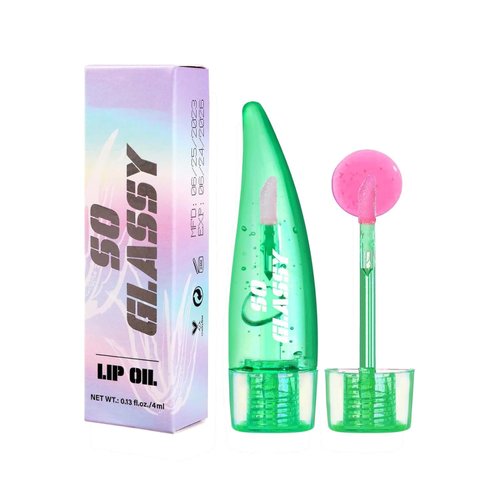 BIOKUSY Lip Glow Color Changing Lip Gloss, pH Reacting Lip Color Thermal Discoloration Tinted Plumping Lip Oil Gloss, Long Lasting Moisture & Natural, Radiant Finish(#04)