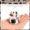 Poen 48 Pcs Cow Ducks Mini Cow Rubber Duck Bulk Cowboy Rubber Duck Fun Cow Print Duck Baby Bath Toy Cow Theme Baby Shower Birthday Bathtub Party Favors Swimming Pool Party Decorations (Black,Brown)