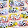 Halloween Press on Nails Medium Coffin Fake Nails Colorful Gradient Acrylic False Nails with Skull Design Full Cover Matte Glue on Nails Cute Reusable Artificial Nails for Women Girls 24PCS