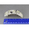 Cream Grey Black barrette plastic marbled rectangle hair clip accessory 3.75 inches long over the curve