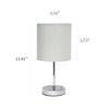 Simple Designs LT2007-SLT Chrome Mini Basic Table Lamp with Fabric Shade, Slate Gray