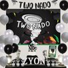 Sursurprise Tornado Birthday Party Decorations, Twonado 2nd Second Birthday Party Supplies, TWO NADO Backdrop Banner Cake Topper Balloons for 2 Years Old Boys Girls