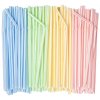 Comfy Package, Flexible Disposable Plastic Drinking Straws - 7.75" High - Assorted Colors Striped [400 Pack]