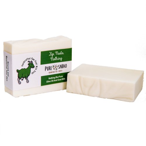 PURE SABAO Zip, Nada, Nothing – Goat Milk Natural Soap - 4 Bars, Simple Ingredients, Super Moisturizing and Extra Gentle Castile Soap