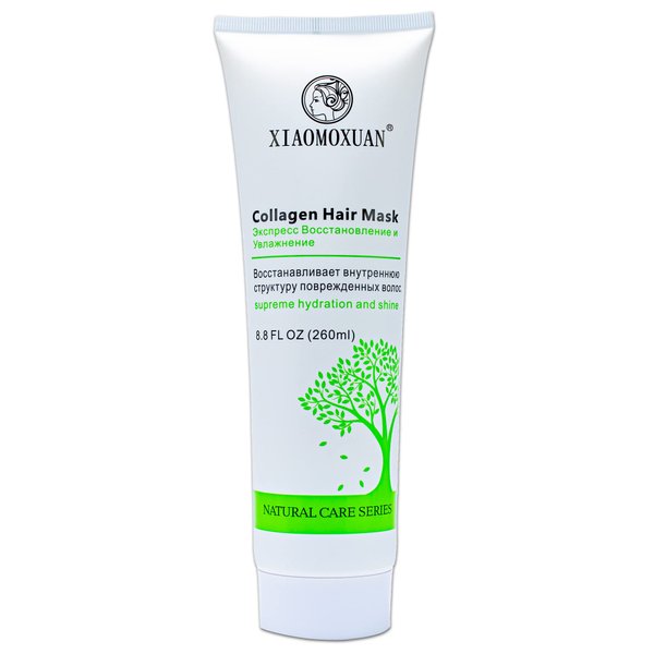 Xiaomoxuan Organic Collagen Mask Natural Deep Conditioning Hair Moisturizer for Dry Hair Damaged Hair - Plant-Based Collagen Hair Mask for Hair Gloss Treatment - Split End Repair Treatment Masque