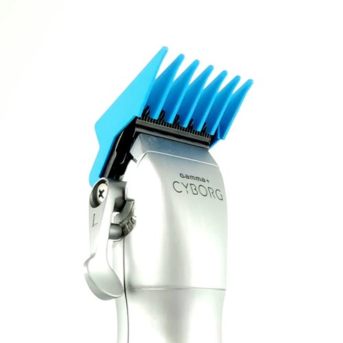 GAMMA+ Professional Dub Magnetic Hair Clipper Guards from 1/16 to 3/4 (Cyan Blue 4-PK)