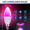 Lightinginside Smart Candelabra LED Bulbs 60 Watt Equivalent, 500LM 6W, E12 LED Bulb Compatible with Alexa/Google Assistant/Smart Life, No Hub Required, Timer, 2.4GHz WiFi Only, ETL Listed, 4PCS