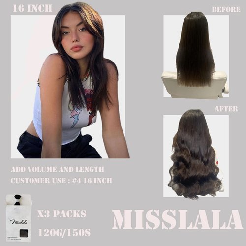 I Tip Hair Extensions Human Hair 16 Inch Color #4 Dark Brown Fusion Hair Professional Salon Quality Hair 50S/40G 0.8g/s
