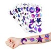 8 Sheets (88PCS) Galaxy Temporary Tattoos Themed Space Birthday Party Decorations Supplies Favors Decor Stickers for Kids Gifts Classroom School Prizes Rewards
