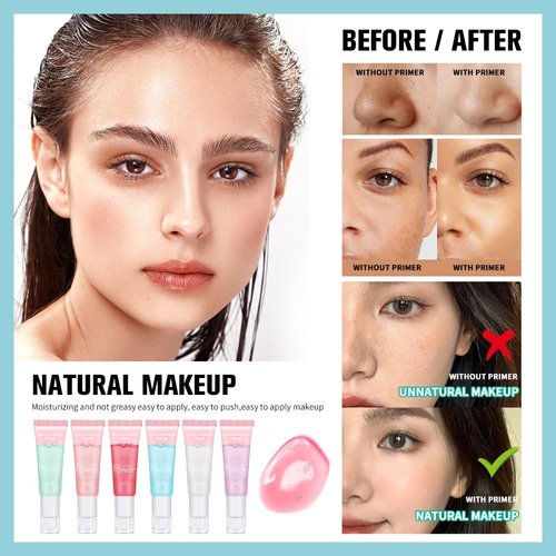 AKARY Gel-Based & Hydrating Face Primer For Smoothing Skin & Gripping Makeup With Hyaluronic Acid, Long-Wear Foundation Face Primer for Oil Control, Pores Fine Lines Minimizer, 0.81 Fl Oz, 01 Clear