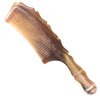 Natural Horn Detangler Comb, PROTORIGEN Handmade Horn Comb Made of Ox Horn, anti-static, fine tooth comb, hair and scalp health comb.（OX Horn Bamboo Shape)