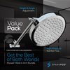 SparkPod Round Rain Shower Head with Shower Head Extension Arm - High Pressure Rain - Luxury Modern Look - No Hassle Tool-less 1-Min Installation (11" Shower Arm Extension, Luxury Polished Chrome)