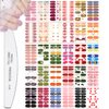 XEAOHESY 30 Sheets Flower Series Full Wraps Nail Polish Strips Stickers Self-Adhesive Nail Art Decals Stickers with Nail File Manicure Kit Nail Art for Women Girls