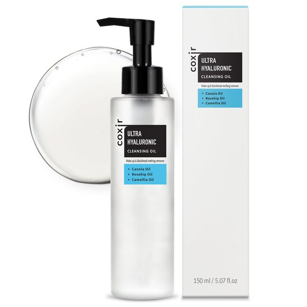 coxir ULTRA HYALURONIC CLEANSING OIL l Korean Facial Cleanser, Blackhead Makeup Removal with Hyaluronic Acid, Cruelty Free, No Mineral Oil (5.07 Fl.oz(pack of 1))