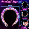 Tigeen LED Headband Face Jewelry Glow Crown Hair Accessories for Girls Women, Valentine's Day Party Favors (4 Pcs)