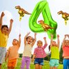 LEBERY Dinosaur Number 4 Ballloon, 40 Inch Green Number 4 Balloon, Mini Dino Foil Balloons Baby Dinosaur Balloons for Kid Dino Theme Jungle 4th Birthday Baby Shower Party Decorations