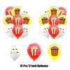 Popcorn Party Decorations Popcorn Birthday Party Supplies Includes Popcorn Banner Cake Topper Cupcake Topper Balloons for Movie Night, Birthday, Carnivals, Circus Party