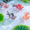 1 0 PcsMini Resin Goldfish Set, Dollhouse Miniature Tiny Fish Figurines, Mini Resin Sea Animals Landscaping Decoration,Cute Stuff accessories for Party ,Cake,Fairy Garden Decorations DIY Fish Tank