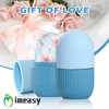 IMEASY Ice Roller for Face and Eye, Ice Face Roller,Facial Beauty Ice Roller Skin Care Tools, Ice Facial Cube, Gua Sha Face Massage, Silicone Ice Mold for Face Beauty(Blue)