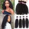 UNice Hair 10A Brazilian Deep Wave Human Hair 3 Bundles Weaves Unprocessed Real Raw Virgin Human Hair Extensions Natural Color (16 18 20)