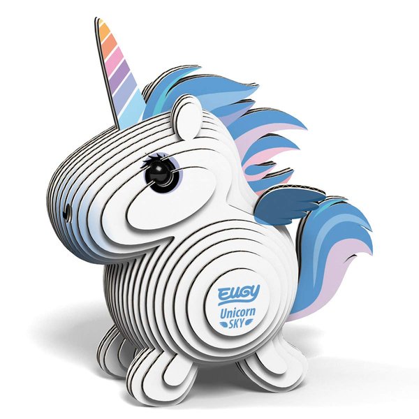 Eugy Unicorn Sky 3D Puzzle, 28 Piece Eco-Friendly Educational Toy Puzzles for Boys, Girls & Kids Ages 6+
