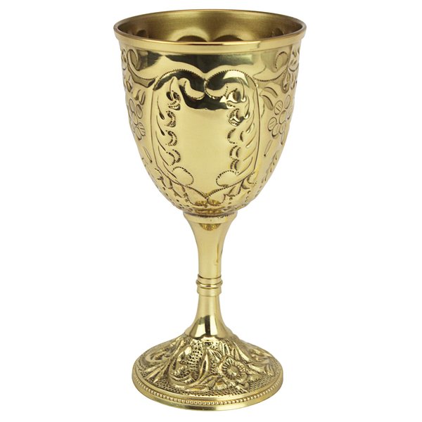 Design Toscano The King's Royal Chalice Cup, 6 Inch, Embossed Brass,8 Fluid Ounces