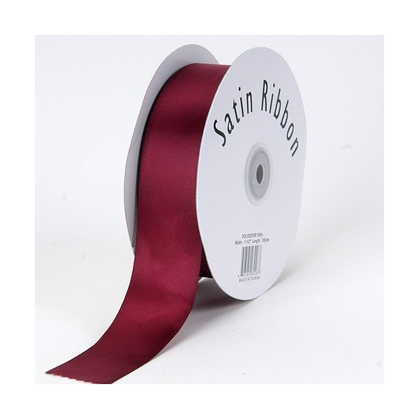 Christmas Gift Wrapping Ribbon (Solid Grosgrain, 5/8-inch x 50-Yard, Burgundy)