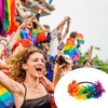 NQEUEPN Rainbow Headband, Pride Outfits Rainbow Accessories Lgbt Gay Pride Decorations Flower Crown Pride Party Favors for Women Girls Festival