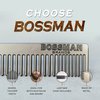 Bossman Metal Comb for Men - Hair and Beard Comb - Accessories for Men's Mustache, Beard and Hair Care with Leather Pocket Case (Black)