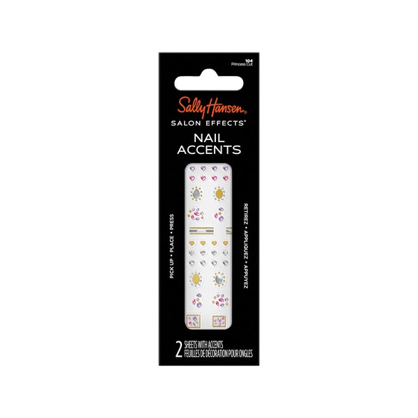 Sally Hansen Salon Effects Nail Accents, Princess Cut, Nail Art Decals, Easy to Use, No Commitment, Use On Nail Polish or Bare Nails, Mix and Match