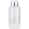10oz Push Down Pump Dispenser Flip Top Cap Refillable Empty Bottle - Color: Silver - Lockable Travel Cosmetic Packaging Empty Bottle for Nail Polish Manicure