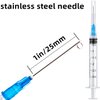 100 Pack 3ml 23Ga Plastic Syringe with Measurement for Scientific Labs, Industrial Dispensing Animal and Pet Supplies, Disposable Individually Wrapped (100, 3ml-23Ga)
