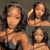 Jolanly Wavy Bob Wig Human Hair 13x4 Lace Front Wigs Human Hair Pre Plucked Glueless Wigs Human Hair 12 Inch Short Bob Wigs Brazilian Body Loose Wave Wear and Go Human Hair Wig