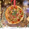 Vegan Truffle Pizza Christmas Ornaments Personalized Christmas Ornaments 2023 Funny Food Christmas Tree Ornaments Hanging Ornaments Holiday Christmas Keepsake New Year Gifts, 3 Inch