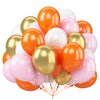 Pink Orange Balloon, Pink White Latex Party Balloons Metallic Gold Balloon For Girls Birthday Party Baby party Shower Weddding Graduation Decoration Party Supplies