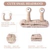 Face Wash Headband, Palm and Snail Spa Hair Bands Makeup Headbands Women Cartoon Cute Coral Fleece Elastic Headband Creative Hair Accessories for Washing Face Shower Sports Beauty Skincare (Khaki)