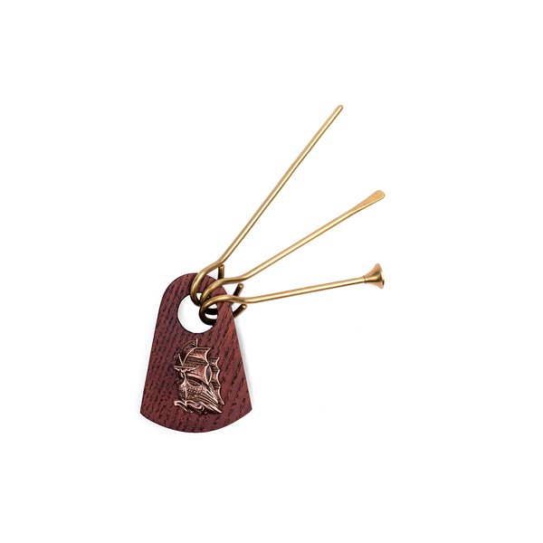 Dr. Watson - Tobacco Pipe 3-in-1 Tool, Cleaning kit with Tamper Reamer and Poker, Handmade from Brass and Solid Wood (Ship)
