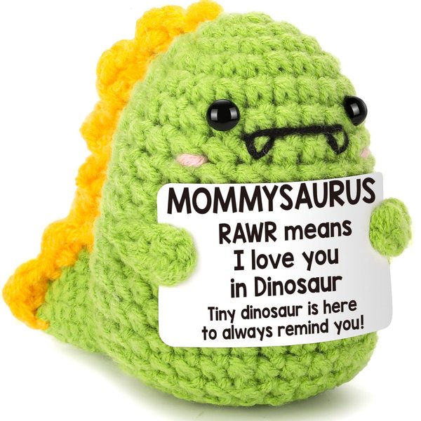 Mini Christmas Birthday Dinosaur Gifts for Mom RAWR I Love You Cute Dinosaur Handmade Crochet Christmas Stocking Stuffers for Mother Mama Bonus StepMom Mother in Law Mothers Day Presents Valentines