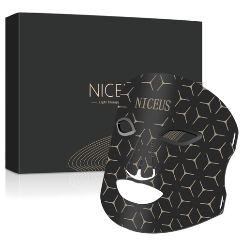 NICEUS Infrared Blue Red Light Therapy Mask for Face,New Ultra-Thin, Ultra-Soft, Non-Indentation 8 Colors LED Face Mask,Portable Rechargeable Home LED Skin Care Masks