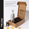 Petal Foaming Soap Dispenser with Hand Soap Refills - Zero Waste Hand Soap Dispenser - Natural Soap - Vegan - Cruelty Free - Made in the USA - (8.5oz) - (4ct) - (Citrus Ginger, White (Aluminum))