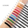 Kmeamty Gel Eye Liner Pencil Set, 12 Colors Retractable Long-Lasting Smooth Waterline Eye Liner Lip Liner Eyeshadow - Vegan, Cruelty Free