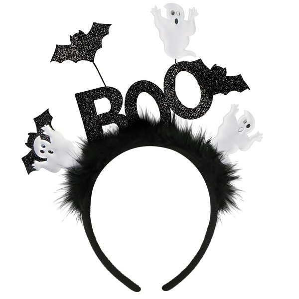 Farochy Halloween Headband Halloween Ghost Headband BOO Halloween Bat Headband Halloween Costume Party (Ghost)